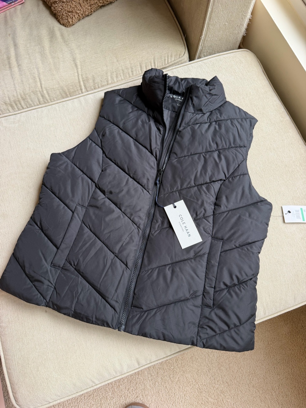 Cole Haan Women's Black Quilted Puffer Vest